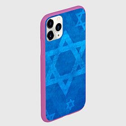 Чехол iPhone 11 Pro матовый Звезды Давида, цвет: 3D-фиолетовый — фото 2