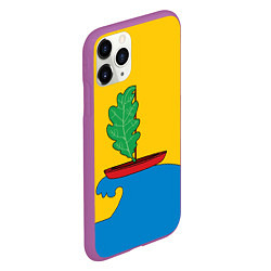 Чехол iPhone 11 Pro матовый Герб Пижанского района, цвет: 3D-фиолетовый — фото 2
