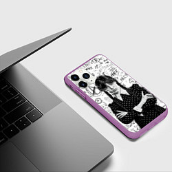 Чехол iPhone 11 Pro матовый Уэнсдэй Аддамс от нетфликс, цвет: 3D-фиолетовый — фото 2