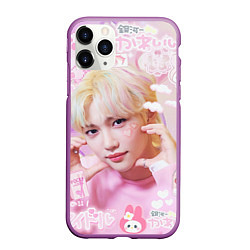 Чехол iPhone 11 Pro матовый Felix anime, цвет: 3D-фиолетовый