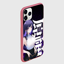 Чехол iPhone 11 Pro матовый Геншин импакт: Райдэн в современности, цвет: 3D-малиновый — фото 2