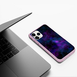 Чехол iPhone 11 Pro матовый Космос с галактиками, цвет: 3D-розовый — фото 2