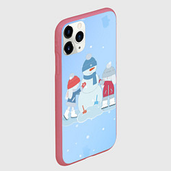 Чехол iPhone 11 Pro матовый Самый лучший снеговик, цвет: 3D-малиновый — фото 2
