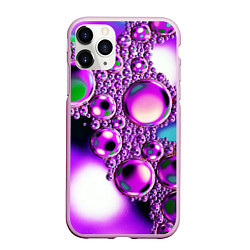 Чехол iPhone 11 Pro матовый Фиолетовые пузыри, цвет: 3D-розовый