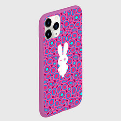 Чехол iPhone 11 Pro матовый Белый кролик на розовом - символ 2023, цвет: 3D-фиолетовый — фото 2