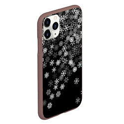 Чехол iPhone 11 Pro матовый Пушистые снежинки, цвет: 3D-коричневый — фото 2