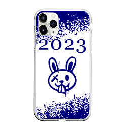 Чехол iPhone 11 Pro матовый Кролик 2023 в стиле граффити на светлом, цвет: 3D-белый