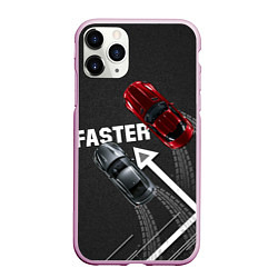 Чехол iPhone 11 Pro матовый Faster гонки JDM, цвет: 3D-розовый