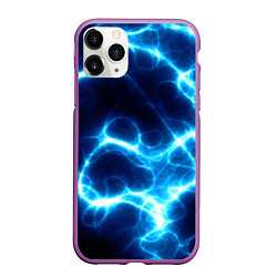 Чехол iPhone 11 Pro матовый Молния грозовая - электрические разряды, цвет: 3D-фиолетовый