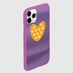 Чехол iPhone 11 Pro матовый Пузырчатое сердце, цвет: 3D-фиолетовый — фото 2