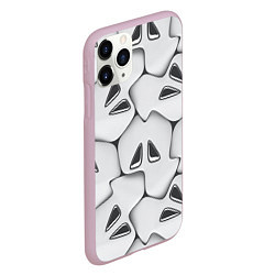 Чехол iPhone 11 Pro матовый Металло-чешуйчатая серая броня, цвет: 3D-розовый — фото 2