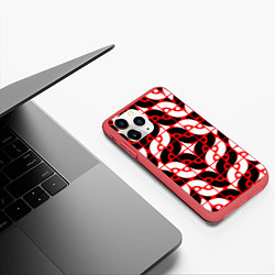 Чехол iPhone 11 Pro матовый Геометрическая абстракция, цвет: 3D-красный — фото 2