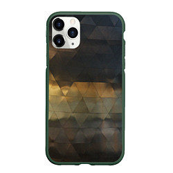 Чехол iPhone 11 Pro матовый Природное отражение в стеклянной абстракции, цвет: 3D-темно-зеленый