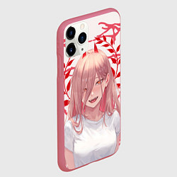 Чехол iPhone 11 Pro матовый Человек-бензопила - Power, цвет: 3D-малиновый — фото 2