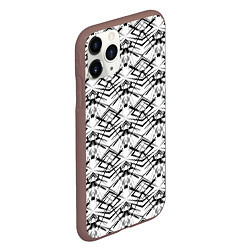 Чехол iPhone 11 Pro матовый Черно белый геометрический узор, цвет: 3D-коричневый — фото 2