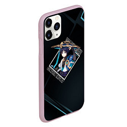 Чехол iPhone 11 Pro матовый Странник Скарамучча в ромбе, цвет: 3D-розовый — фото 2