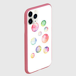 Чехол iPhone 11 Pro матовый Мыльные пузыри, цвет: 3D-малиновый — фото 2
