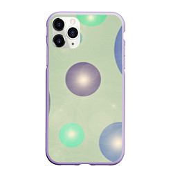 Чехол iPhone 11 Pro матовый Светящиеся шары, цвет: 3D-светло-сиреневый
