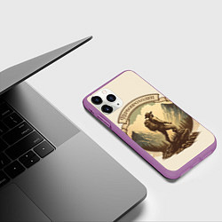Чехол iPhone 11 Pro матовый Первопроходец в винтажном стиле, цвет: 3D-фиолетовый — фото 2