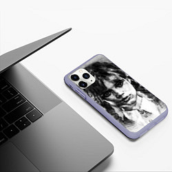 Чехол iPhone 11 Pro матовый Уэнсдэй рисунок, цвет: 3D-светло-сиреневый — фото 2