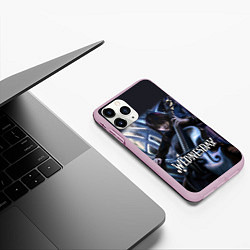 Чехол iPhone 11 Pro матовый Уэнсдэй играет, цвет: 3D-розовый — фото 2