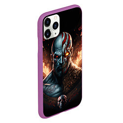 Чехол iPhone 11 Pro матовый God of War life and dead, цвет: 3D-фиолетовый — фото 2