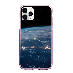 Чехол iPhone 11 Pro матовый Планета, космос и огни, цвет: 3D-розовый