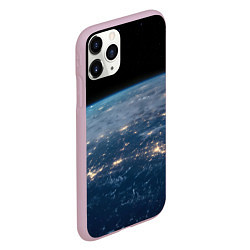 Чехол iPhone 11 Pro матовый Планета, космос и огни, цвет: 3D-розовый — фото 2