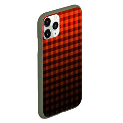 Чехол iPhone 11 Pro матовый Красно-черный узор в клетку, цвет: 3D-темно-зеленый — фото 2