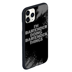 Чехол iPhone 11 Pro матовый Im bartender doing bartender things: на темном, цвет: 3D-черный — фото 2