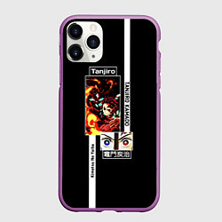 Чехол iPhone 11 Pro матовый Танджиро Камадо - Клинок, рассекающий демонов, цвет: 3D-фиолетовый
