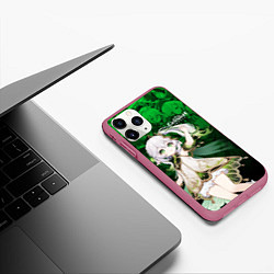 Чехол iPhone 11 Pro матовый Nahida Genshin, цвет: 3D-малиновый — фото 2