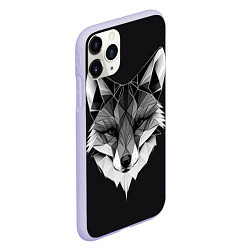 Чехол iPhone 11 Pro матовый Lowpoly fox, цвет: 3D-светло-сиреневый — фото 2