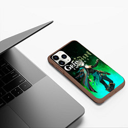 Чехол iPhone 11 Pro матовый Аль Хайтам Геншин Импакт, цвет: 3D-коричневый — фото 2
