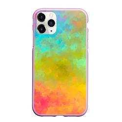 Чехол iPhone 11 Pro матовый Разноцветная бумага, цвет: 3D-розовый