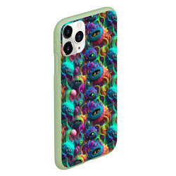 Чехол iPhone 11 Pro матовый Паттерн Морские Монстры, цвет: 3D-салатовый — фото 2