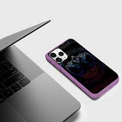 Чехол iPhone 11 Pro матовый Герб России - молнии, цвет: 3D-фиолетовый — фото 2
