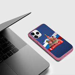 Чехол iPhone 11 Pro матовый Москва Кремль, цвет: 3D-малиновый — фото 2