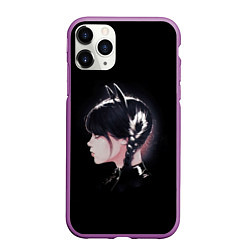 Чехол iPhone 11 Pro матовый Wednesday black kitty