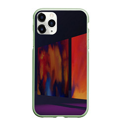 Чехол iPhone 11 Pro матовый Абстрактные парящие стеклянные картины, цвет: 3D-салатовый