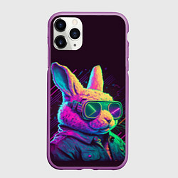 Чехол iPhone 11 Pro матовый Модный кролик в очках