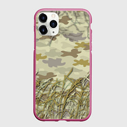 Чехол iPhone 11 Pro матовый Камуфляж охотника, цвет: 3D-малиновый