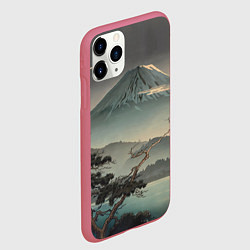 Чехол iPhone 11 Pro матовый Великий вулкан Фудзияма, цвет: 3D-малиновый — фото 2