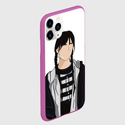 Чехол iPhone 11 Pro матовый Уэнсдэй мистика, цвет: 3D-фиолетовый — фото 2