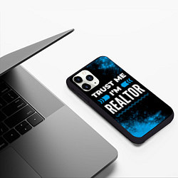 Чехол iPhone 11 Pro матовый Trust me Im realtor dark, цвет: 3D-черный — фото 2