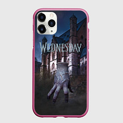 Чехол iPhone 11 Pro матовый Уэнсдей Аддамс, вещь, цвет: 3D-малиновый
