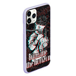 Чехол iPhone 11 Pro матовый Bring me the horizon девочка с черепом, цвет: 3D-светло-сиреневый — фото 2