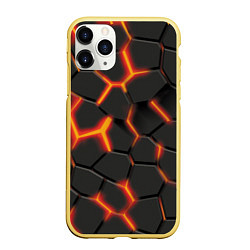 Чехол iPhone 11 Pro матовый Разлив лавы, цвет: 3D-желтый
