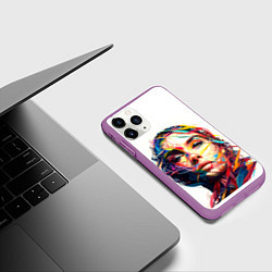 Чехол iPhone 11 Pro матовый Взгляд на исскуство, цвет: 3D-фиолетовый — фото 2