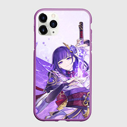 Чехол iPhone 11 Pro матовый Raiden Shogun Reign of Serenity, цвет: 3D-фиолетовый